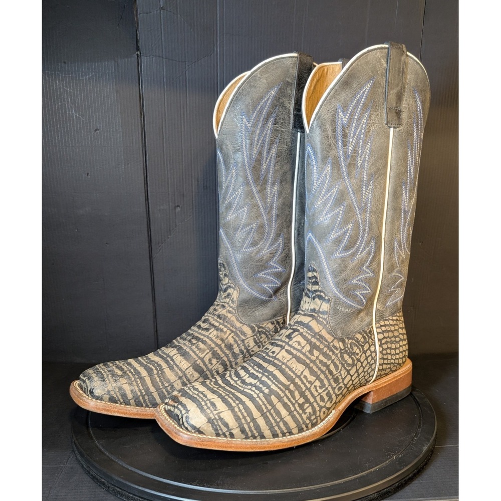 Horse Power Men's Coco Caiman Print Western Boots - Broad Square Toe Size 11